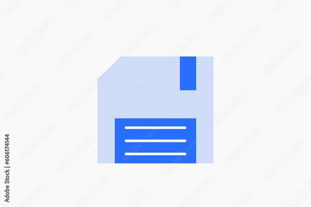 Vector disket illustration in flat design style, geometric icon. Vector disket illustration in flat design style, geometric icon.