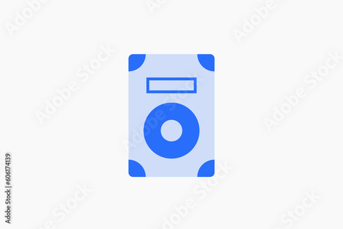 Vector hard disk illustration in flat design style, geometric icon.