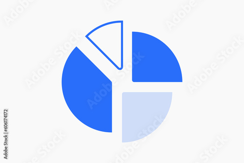 Vector statistic chart illustration in flat design style, geometric icon.
