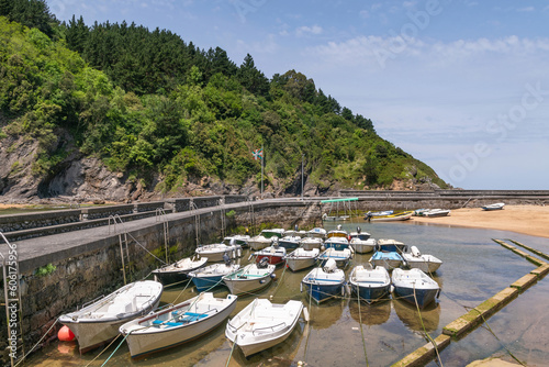 Boats in the port of Ea. Bizkaia, Basque Country