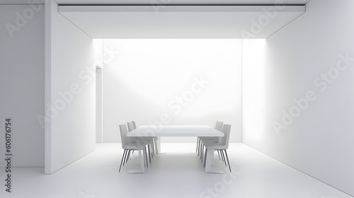 Minimalist Interior of modern interior desige 3D rendering, generative ai