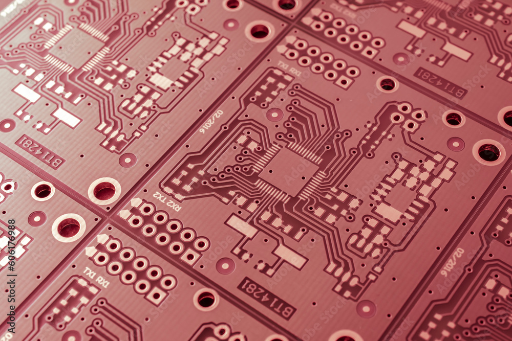 printed circuit. layout of tracks. printed circuit. layout of tracks.