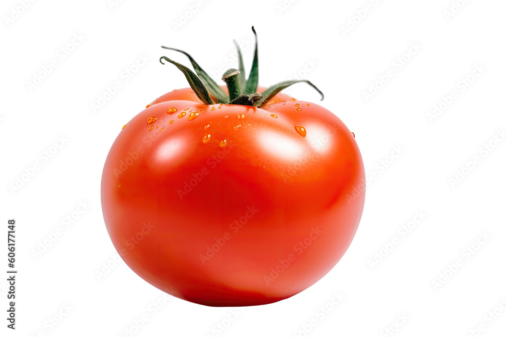 Closeup of a Tomato isolated on transparent background. Generative AI Closeup of a Tomato isolated on transparent background. Generative AI