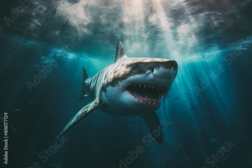A shark with a mouth open - Generated by AI technology © Ricardo Costa