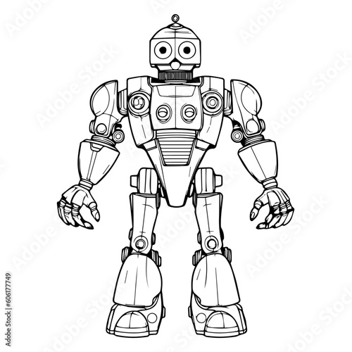 Vintage full-body robot with a charming retro design, featuring rusty metal, clunky joints, and glowing vacuum tubes, evoking a nostalgic sense of mechanical wonder from a bygone era