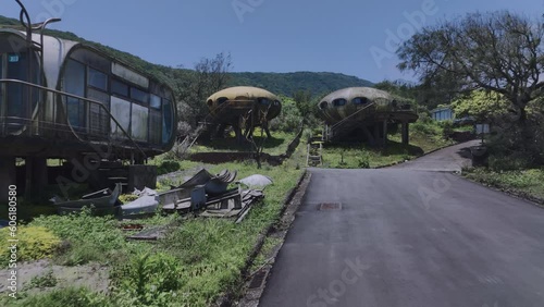 Abandoned UFO-Style Resort Houses In Taiwan, Aerial View