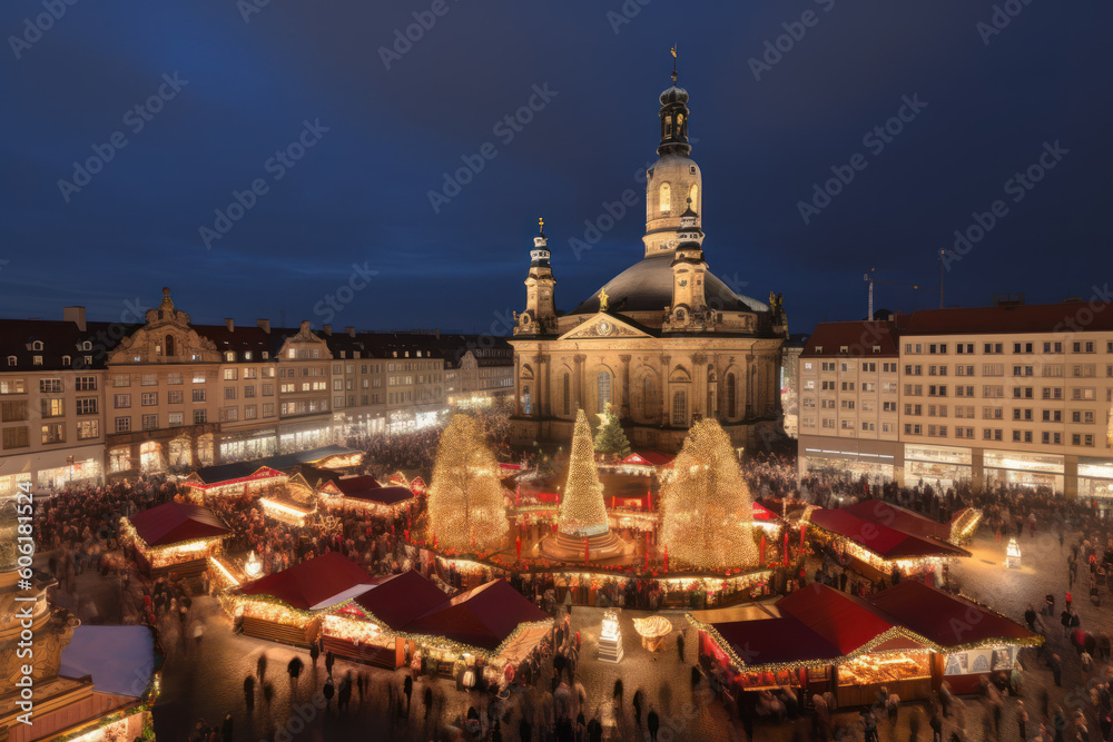 Weihnachtsmarkt in Dresden. AI