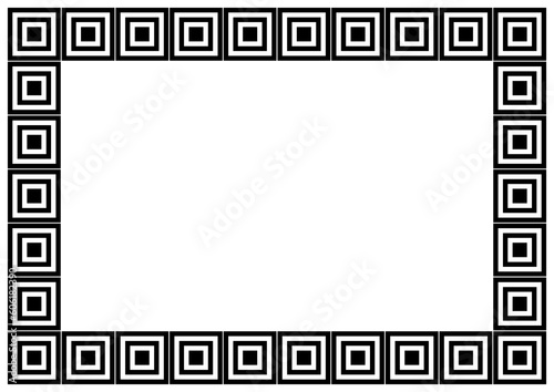 Greek frame ornaments, meanders. Square meander border from a repeated Greek motif Vector illustration