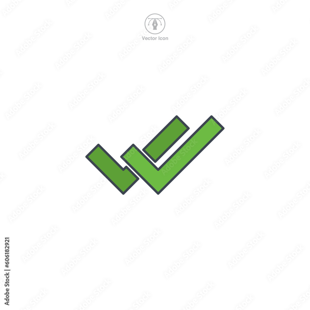 Double Check Mark icon symbol template for graphic and web design collection logo vector illustration