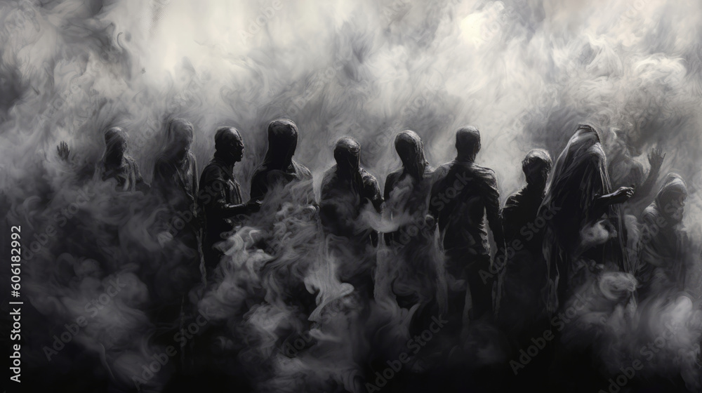 Monument or memorial to people who were burned in the fire and explosion of the atomic bomb. Created with AI Monument or memorial to people who were burned in the fire and explosion of the atomic bomb. Created with AI