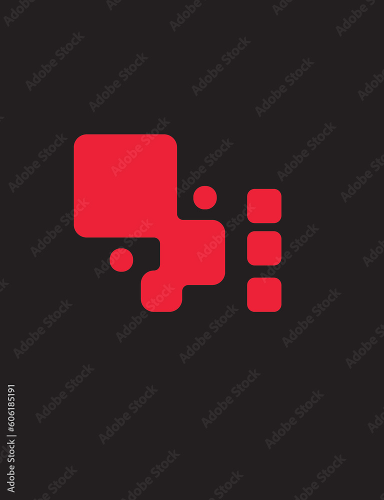 Bright red abstract geometric logo icon six squares interconnected chemical bond design for your company Bright red abstract geometric logo icon six squares interconnected chemical bond design for your company