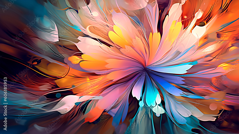 Beautiful abstract colorful flower design. Generative AI Beautiful abstract colorful flower design. Generative AI