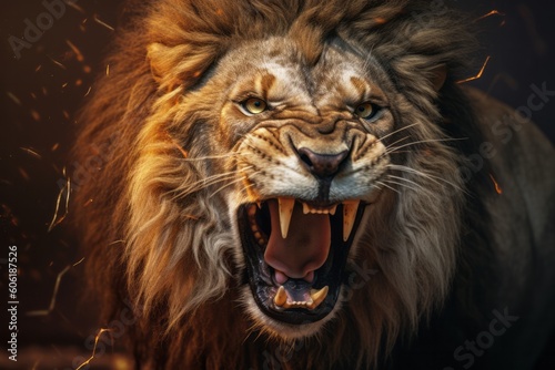 Angry Lion created with Generative AI Technology  ai  generative