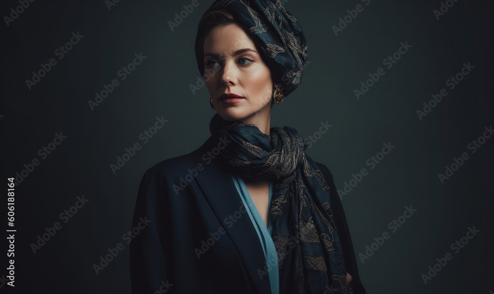Caucasian woman wearing high fashion clothing, generative AI Caucasian woman wearing high fashion clothing, generative AI