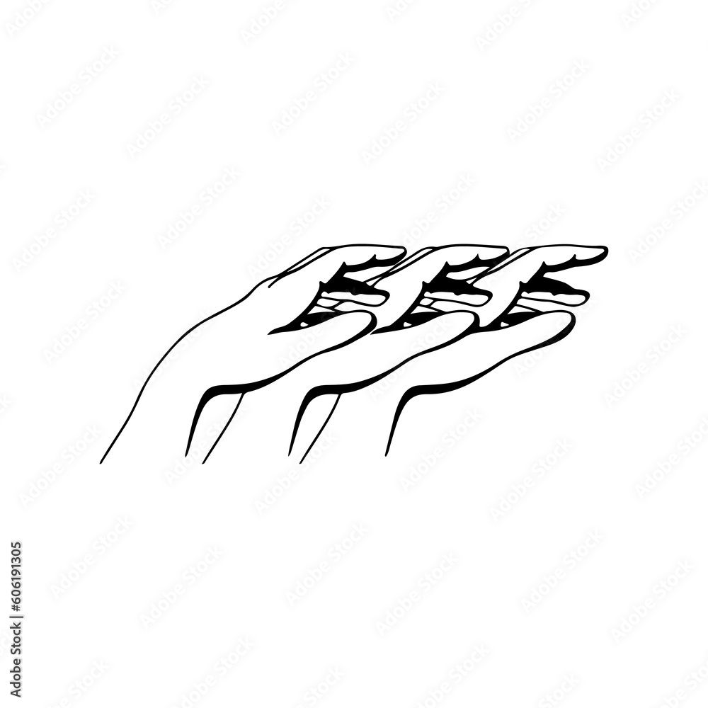 Obraz premium vector illustration concept layered hand