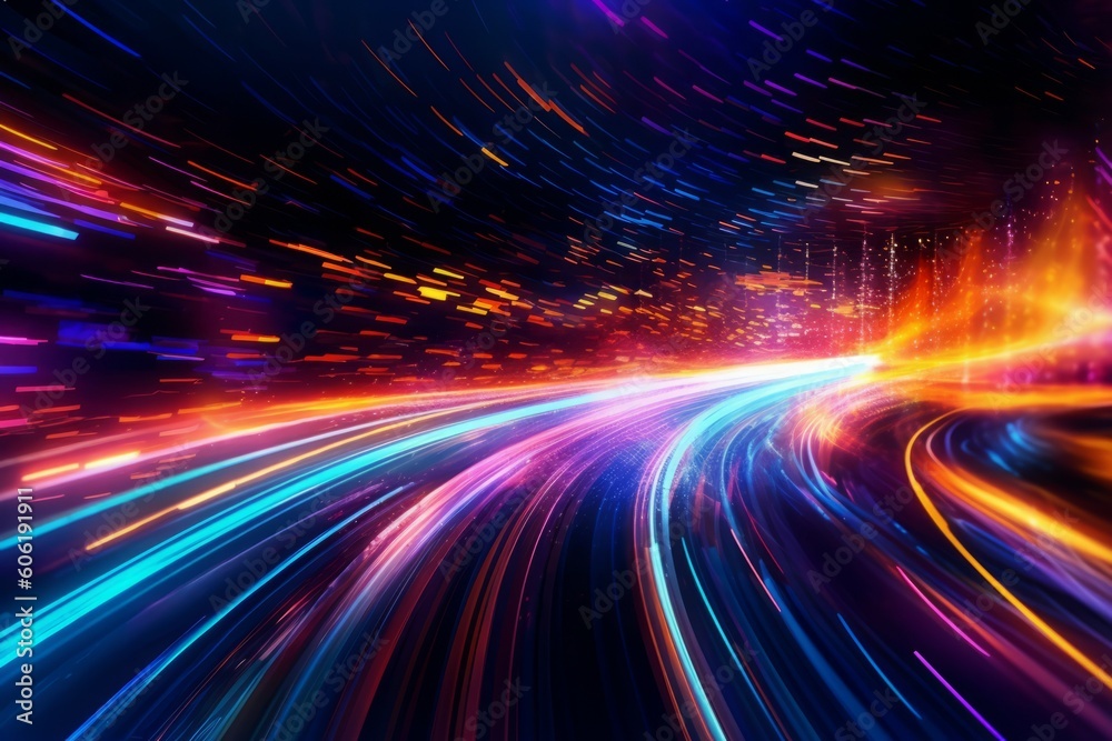 Ethereal Car Light Trails in the Enchanting Hues of Light Indigo and Amber background. AI generated, human enhanced Ethereal Car Light Trails in the Enchanting Hues of Light Indigo and Amber background. AI generated, human enhanced