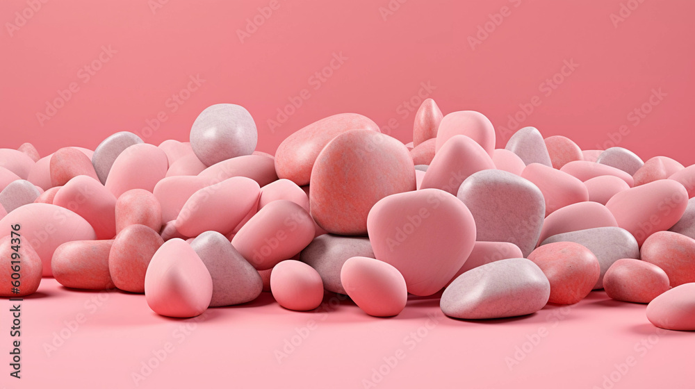 Pink colorful sea pebbles