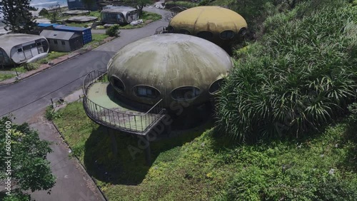 Abandoned UFO-Style Resort Houses In Taiwan, Aerial View