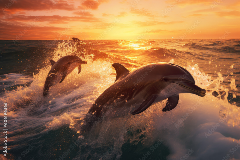 Fototapeta premium Playful Dolphins