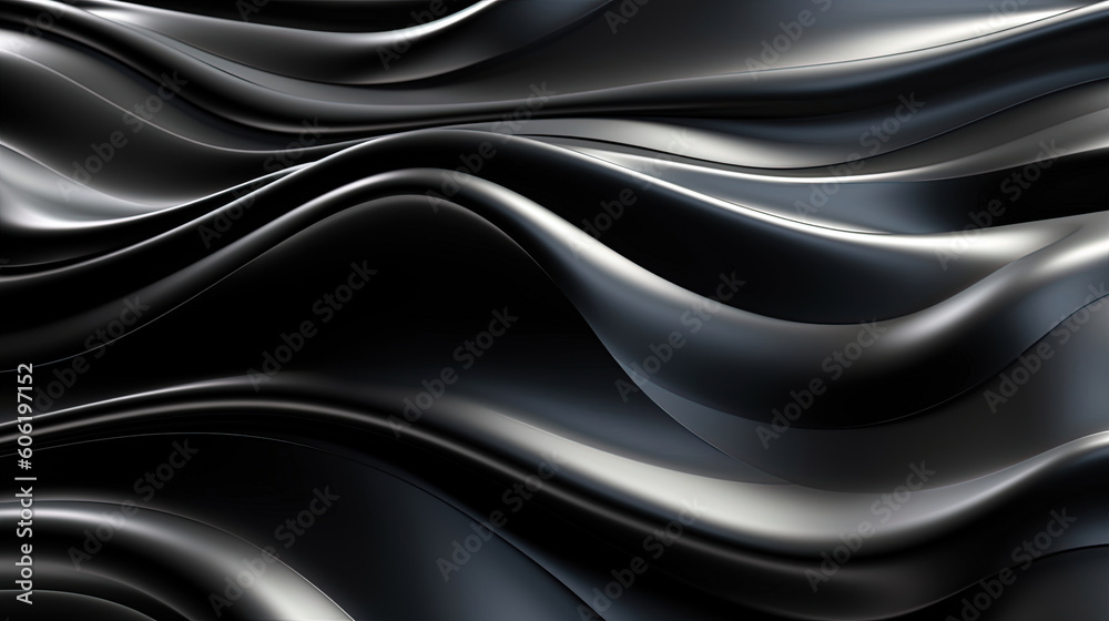 Abstract wavy black metallic 3D background Abstract wavy black metallic 3D background