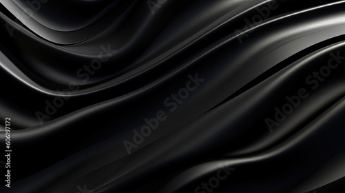 Abstract wavy black metallic 3D background