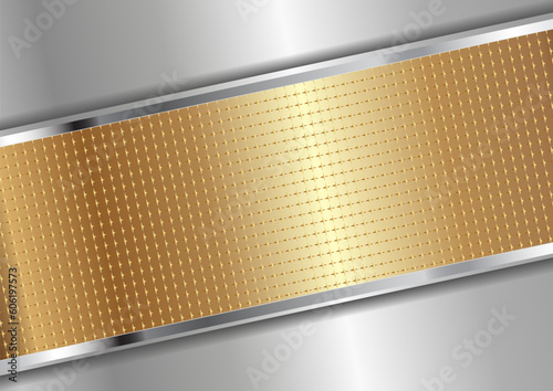 metallic background with golden slanted plaque