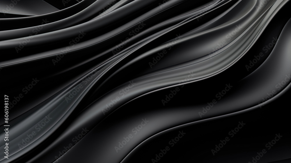 Abstract wavy black metallic 3D background Abstract wavy black metallic 3D background