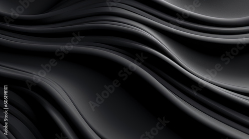 Abstract wavy black metallic 3D background