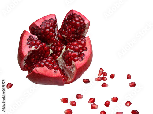 pomegranate isolated on white