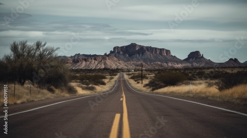 a lonesome road in Arizona - amazing travel photography - made with Generative AI tools © 4kclips