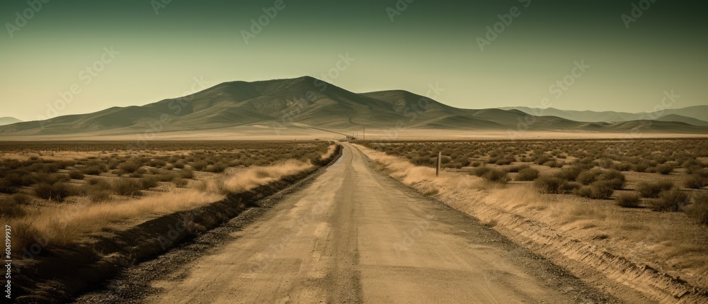 Lonesome road in New Mexico - amazing travel photography - made with Generative AI tools