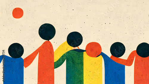 Fotografia, Obraz Unite and Thrive: Embracing Diversity in the Workplace - A Captivating Flat Illu