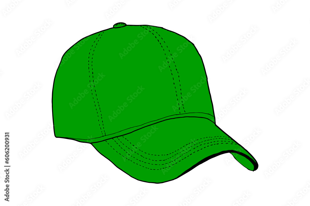Green baseball cap vector illustration Green baseball cap vector illustration