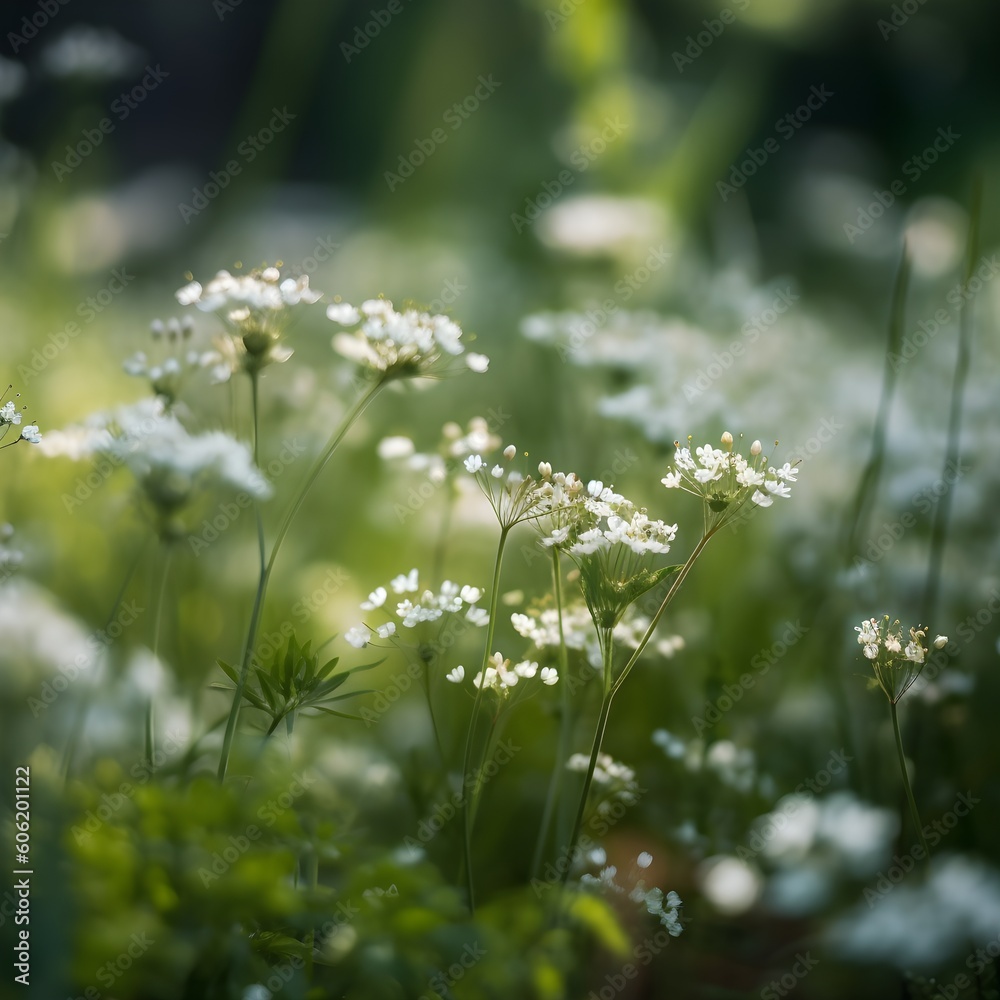 white wild tall flowers in a meadow white wild tall flowers in a meadow