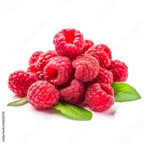 raspberries on white backgroundraspberries on white background