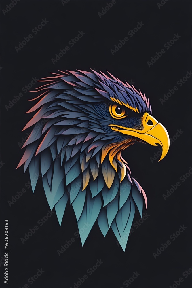a silhouette design of a Eagle Generative AI, Generative, AI a silhouette design of a Eagle Generative AI, Generative, AI