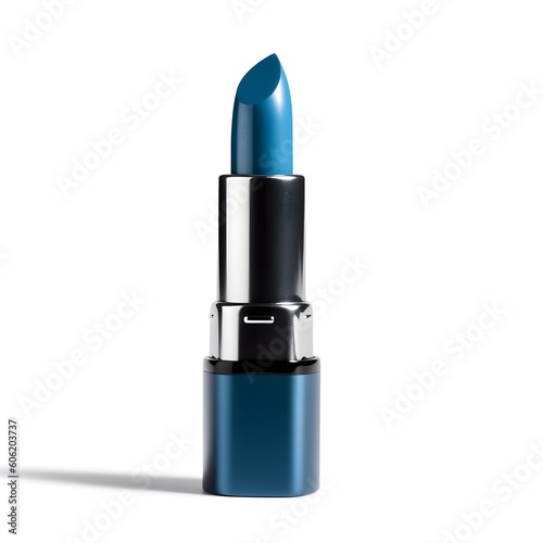 blue lipstick isolated on white background