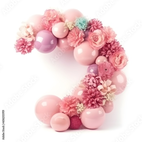 girl pink birthday baloon arch decoration