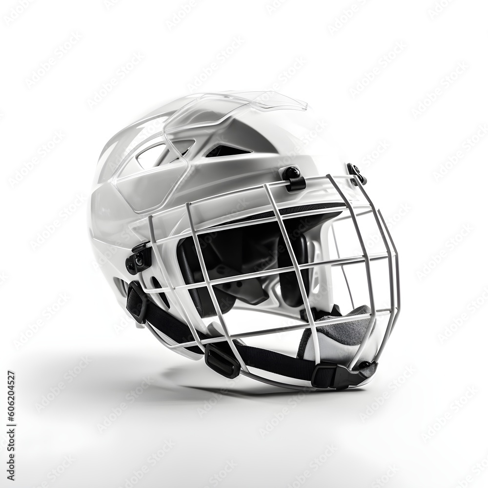 ice hockey helmet on white background from the side ice hockey helmet on white background from the side