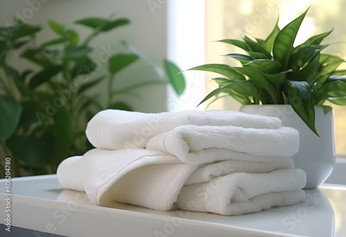 Clean fresh towels, generative ai