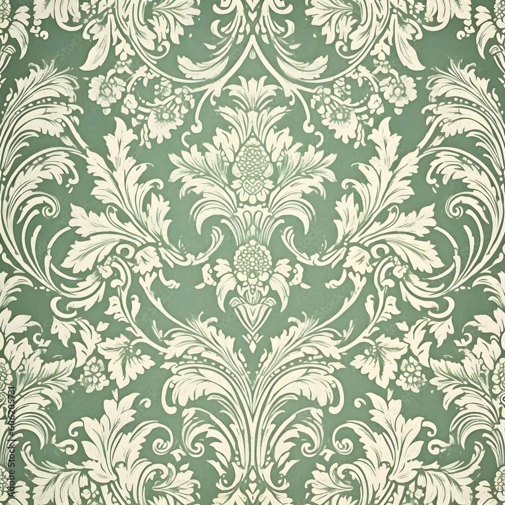 seamless floral damascus green pattern seamless floral damascus green pattern