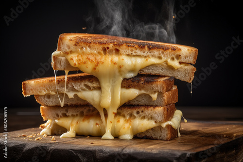 Grilled cheese toastie generative AI photo