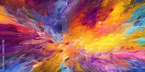Wallpaper Mural Oil paint colorful abstract 3d background with sparkles effect Torontodigital.ca