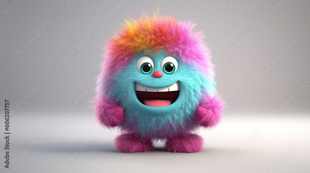 Rainbow monster. 3d creatures