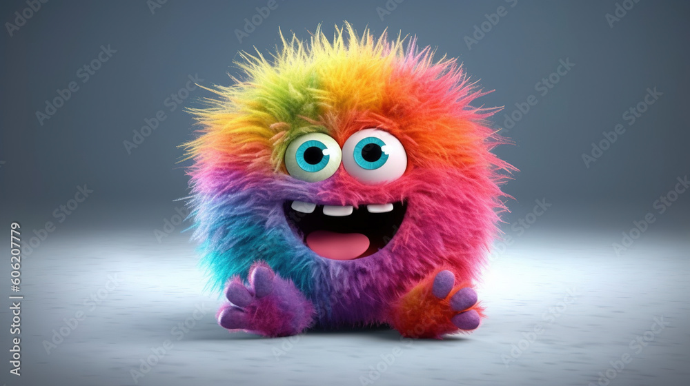 Rainbow monster. 3d creatures Rainbow monster. 3d creatures
