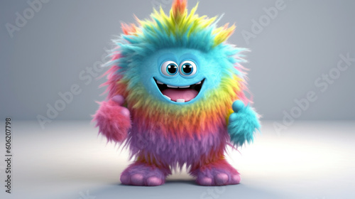 Rainbow monster. 3d creatures