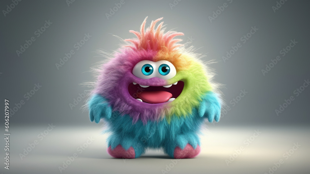 Rainbow monster. 3d creatures