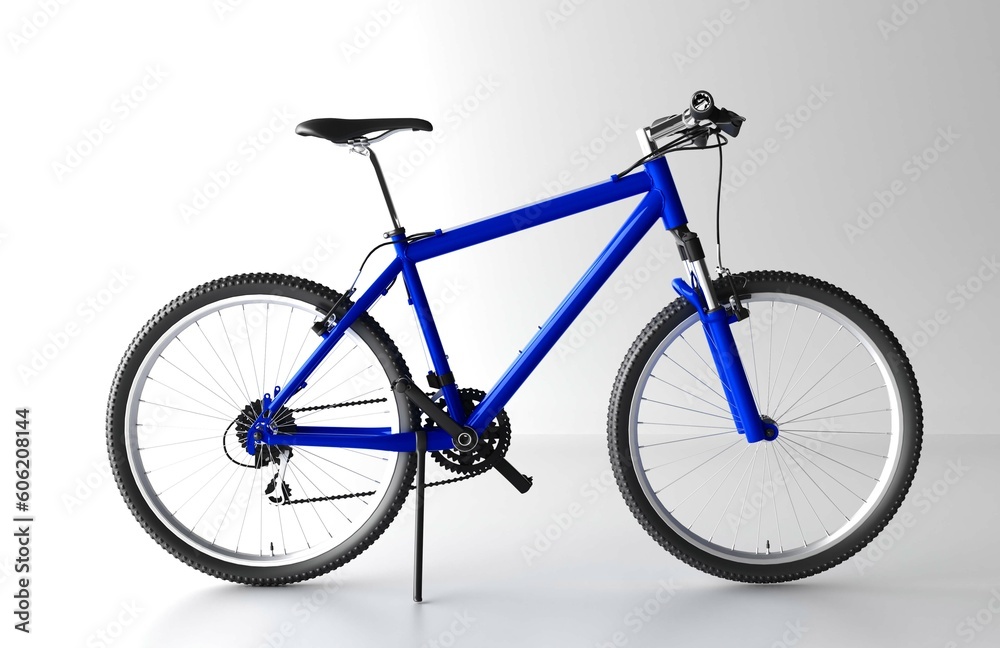 Obraz premium Blue Road Bike Isolated. 3D rendering. Speed Racing Bicycle.