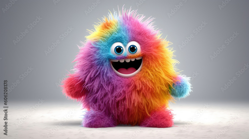 Rainbow monster. 3d creatures Rainbow monster. 3d creatures