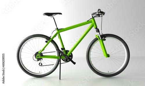 Fototapeta Naklejka Na Ścianę i Meble -  Green Road Bike Isolated. Speed Racing Bicycle.